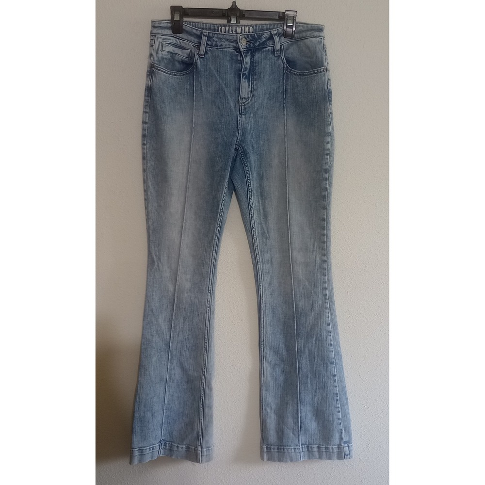 Idyllwind Miranda Lambert Light Wash Flare Jeans 14W x 36L Front Seam Tall Denim